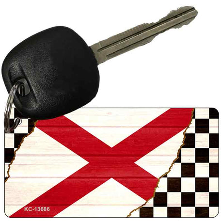 Alabama Racing Flag Novelty Metal Key Chain KC-13686