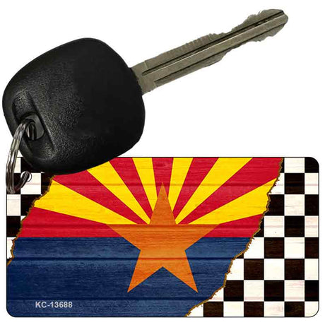 Arizona Racing Flag Novelty Metal Key Chain KC-13688