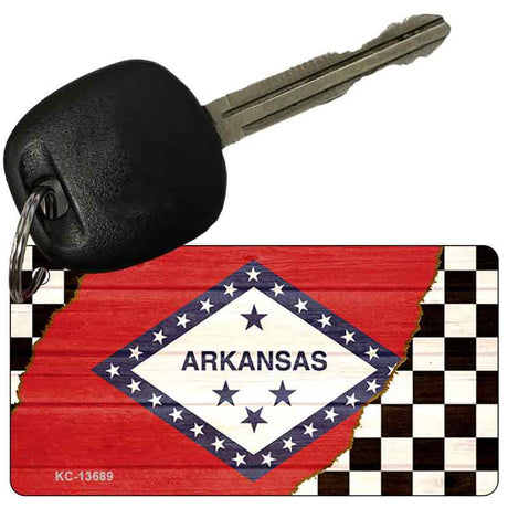 Arkansas Racing Flag Novelty Metal Key Chain KC-13689