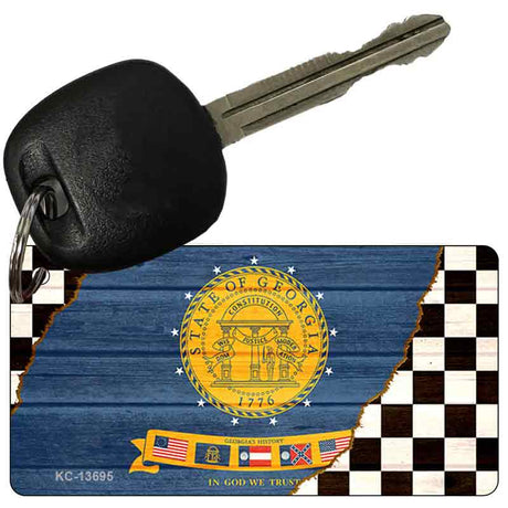 Georgia Racing Flag Novelty Metal Key Chain KC-13695