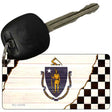 Massachusetts Racing Flag Novelty Metal Key Chain KC-13706