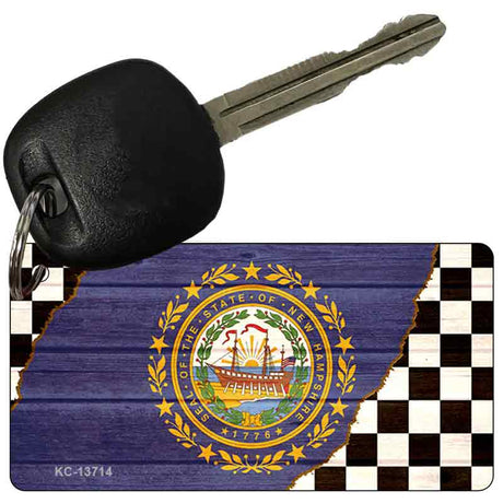 New Hampshire Racing Flag Novelty Metal Key Chain KC-13714