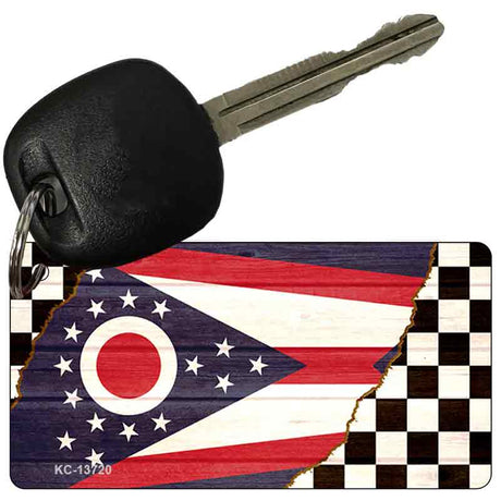 Ohio Racing Flag Novelty Metal Key Chain KC-13720