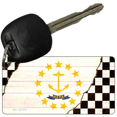 Rhode Island Racing Flag Novelty Metal Key Chain KC-13724