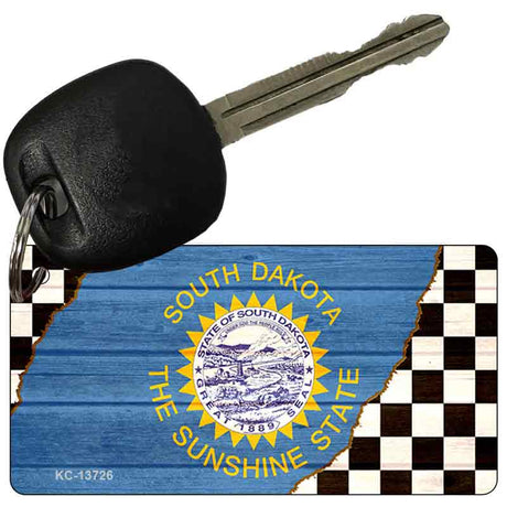 South Dakota Racing Flag Novelty Metal Key Chain KC-13726