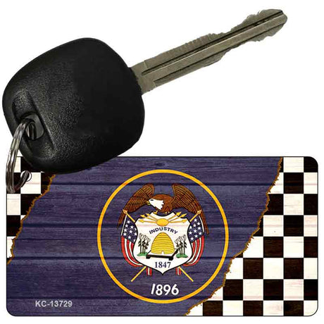 Utah Racing Flag Novelty Metal Key Chain KC-13729