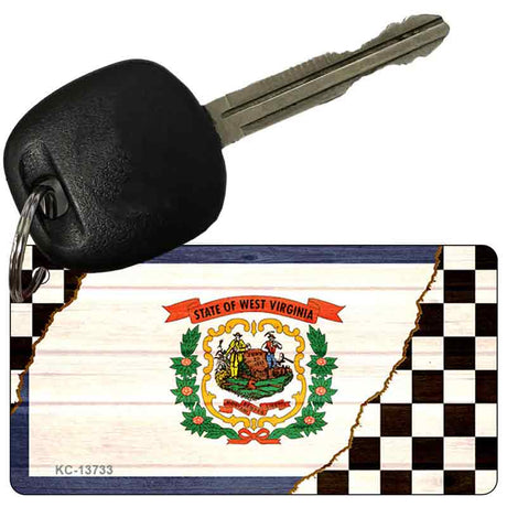 West Virginia Racing Flag Novelty Metal Key Chain KC-13733