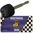 Wisconsin Racing Flag Novelty Metal Key Chain KC-13734