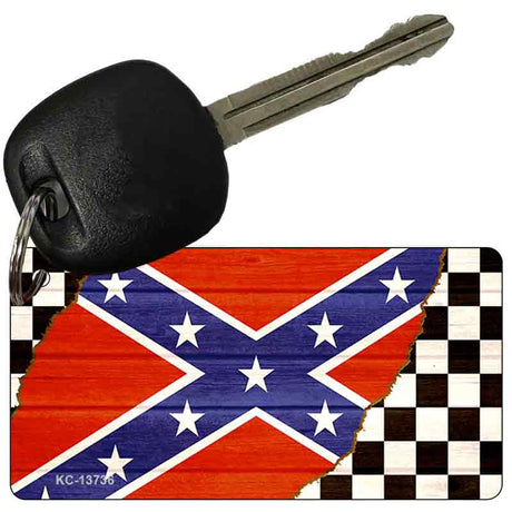 Confederate Racing Flag Novelty Metal Key Chain KC-13736