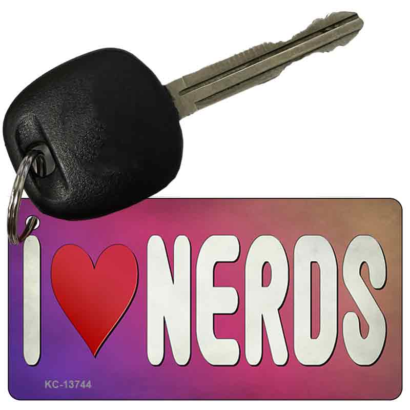 I Love Nerds Novelty Metal Key Chain Tag KC-13744