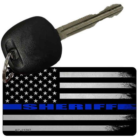 Sheriff Blue Flag Novelty Metal Key Chain KC-13787