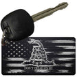 Dont Tread On Me Distressed Carbon Fiber Flag Novelty Metal Key Chain