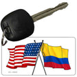 Colombia USA Crossed Flags Novelty Metal Key Chain