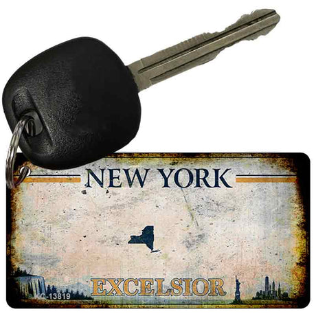 Excelsior New York Blank Rusty Novelty Metal Key Chain