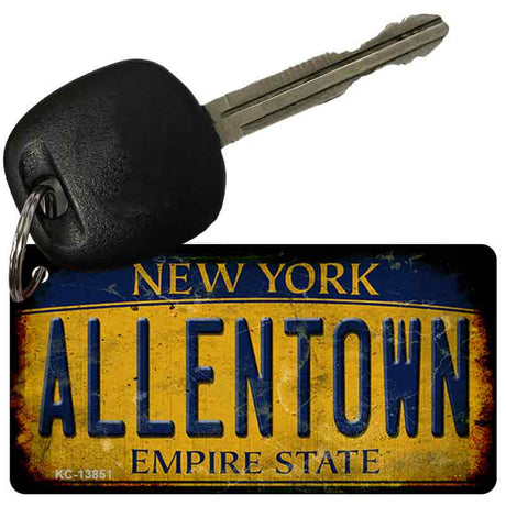 Allentown NY Yellow Rusty Novelty Metal Key Chain