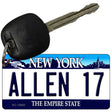 Allen 17 NY Blue Novelty Metal Key Chain