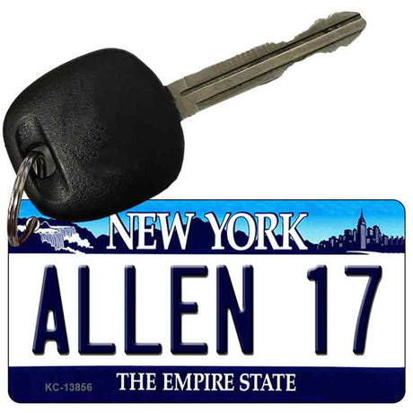 Allen 17 NY Blue Novelty Metal Key Chain