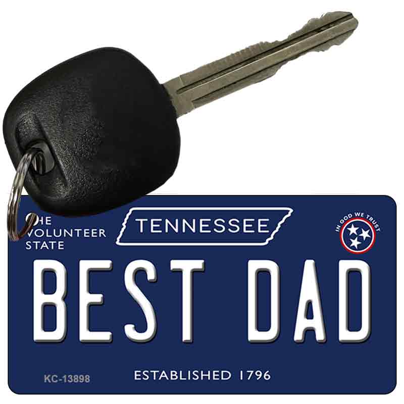 Best Dad Tennessee Blue Novelty Metal Key Chain