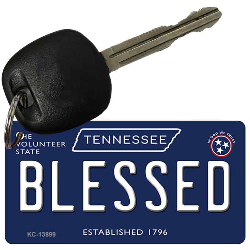 Blessed Tennessee Blue Novelty Metal Key Chain