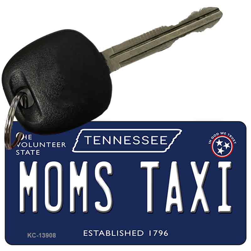 Moms Taxi Tennessee Blue Novelty Metal Key Chain