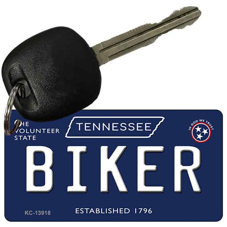 Biker Tennessee Blue Novelty Metal Key Chain