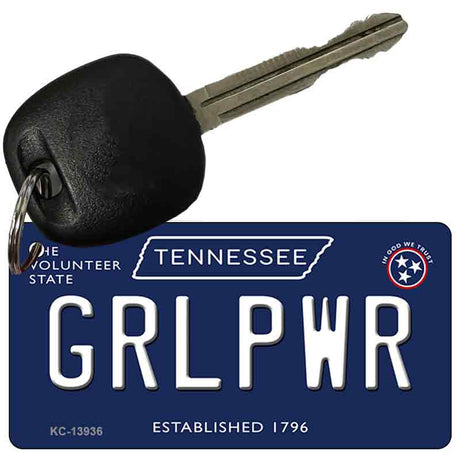 Grlpwr Tennessee Blue Novelty Metal Key Chain