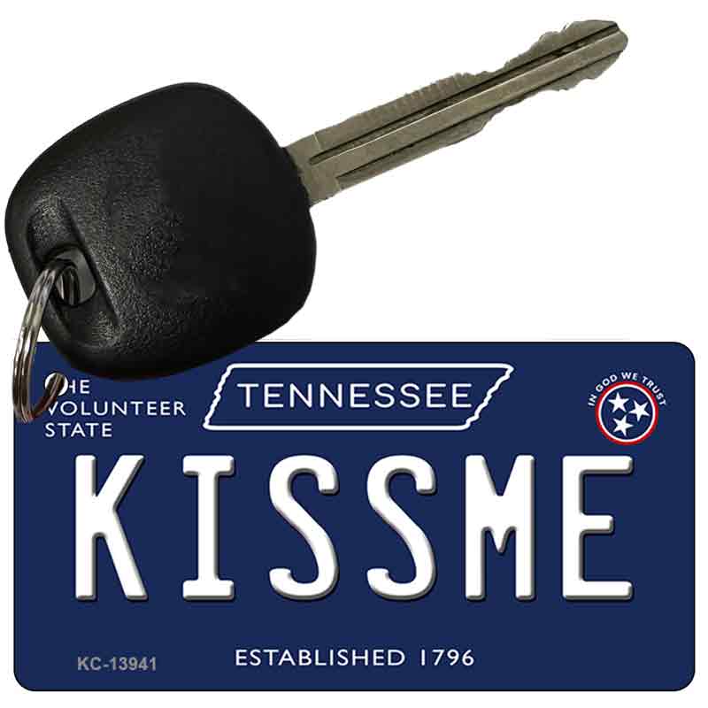 Kiss Me Tennessee Blue Novelty Metal Key Chain