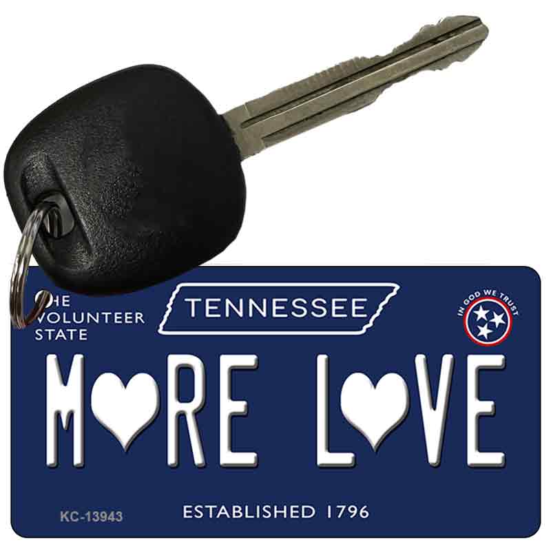 More Love Hearts Tennessee Blue Novelty Metal Key Chain