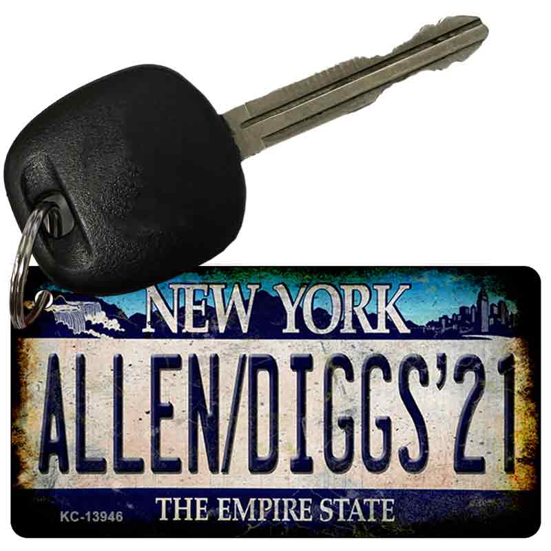Allen Diggs 21 NY Blue Novelty Metal Key Chain