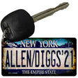 Allen Diggs 21 NY Blue Novelty Metal Key Chain