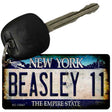 Beasley 11 New York Blue Novelty Metal Key Chain