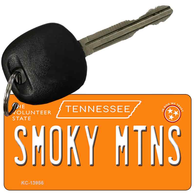 Smoky Mtns Tennessee Orange Novelty Metal Key Chain