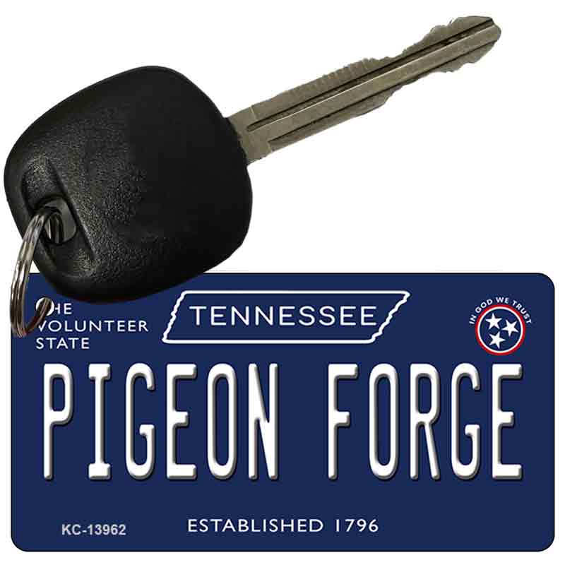 Pigeon Forge Tennessee Blue Novelty Metal Key Chain