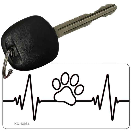 Paw Print Heart Beat Novelty Metal Key Chain