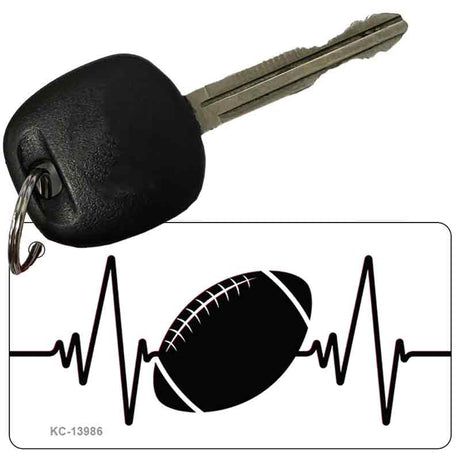 Football Heart Beat Novelty Metal Key Chain