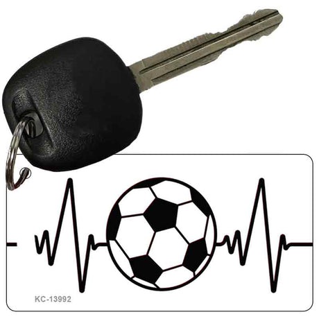 Soccer Heart Beat Novelty Metal Key Chain