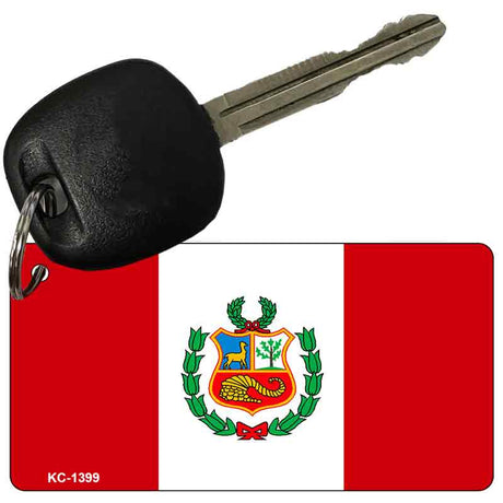 Peru Flag Novelty Aluminum Key Chain KC-1399