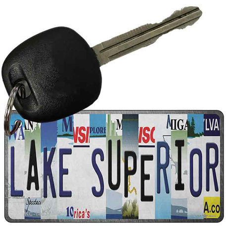 Lake Superior Strip Art Novelty Metal Key Chain