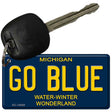 Go Blue Michigan Blue Novelty Metal Key Chain