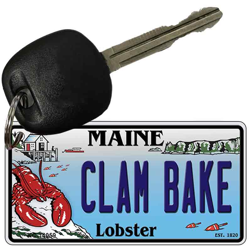 Clam Bake Maine Lobster Novelty Metal Key Chain