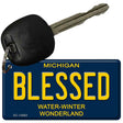 Blessed Michigan Blue Novelty Key Chain