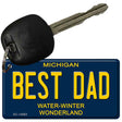 Best Dad Michigan Blue Novelty Key Chain