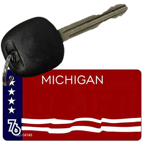 Michigan Bicentennial 76 Novelty State Blank Metal Key Chain