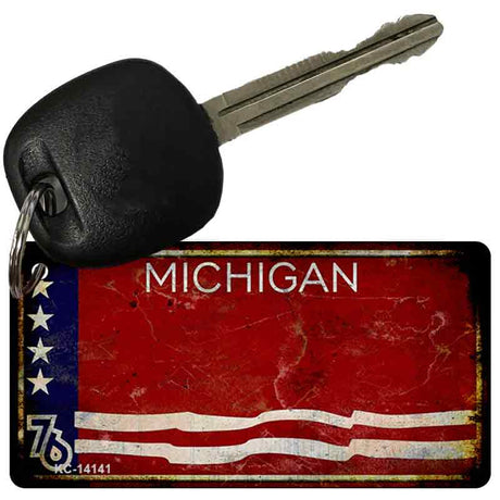 Rusty Michigan Bicentennial 76 Novelty Metal Key Chain