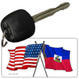 Haiti Crossed US Flag Novelty Metal Key Chain