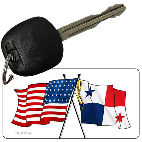 Panama Crossed US Flag Novelty Metal Key Chain