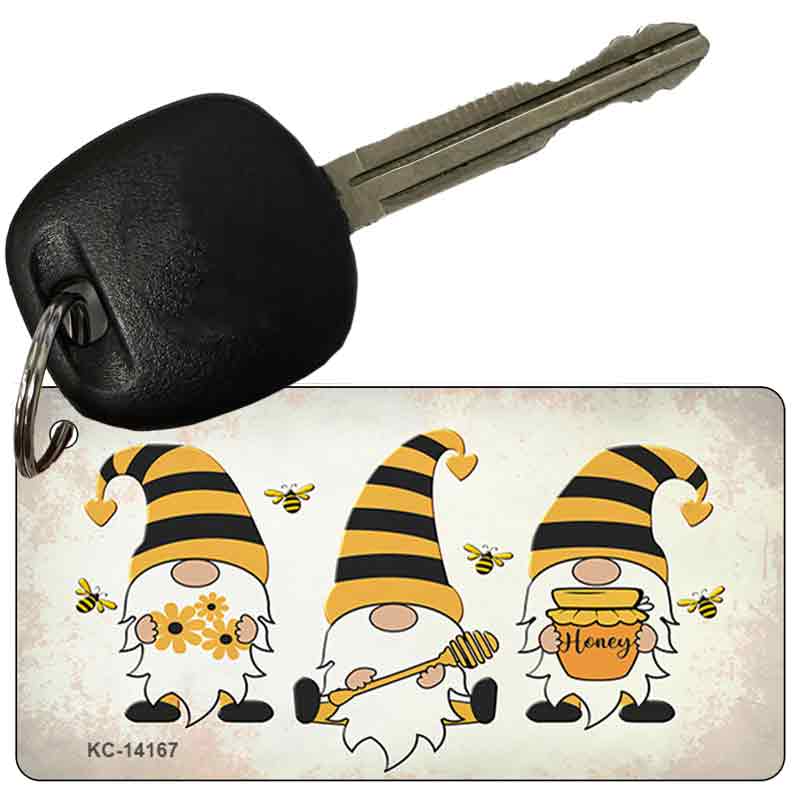 Gnomes Honeybees Novelty Metal Key Chain