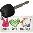 Peace Love Teaching Novelty Metal Key Chain