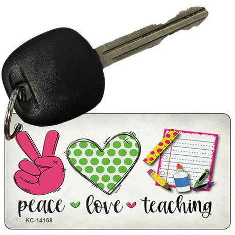 Peace Love Teaching Novelty Metal Key Chain