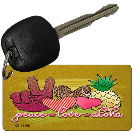 Peace Love Aloha Novelty Metal Key Chain